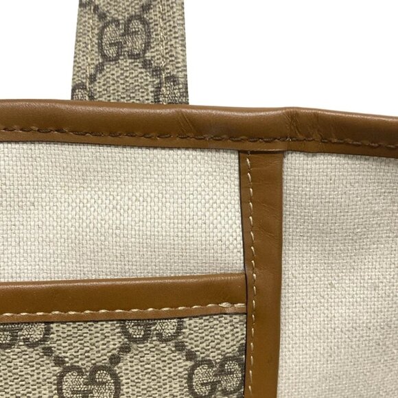 GUCCI GG Plus GG Supreme/Shelly (Web) Gray Beige Dark Brown PVC - 797-061725 - Picture 9 of 14